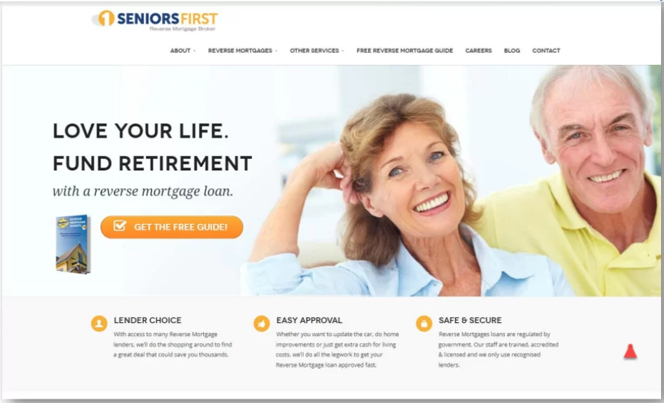 Seniors First old website